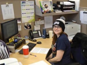 Cathleen at desk